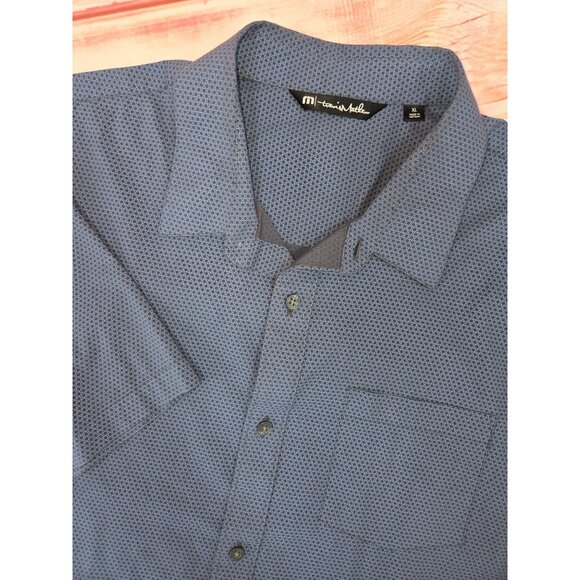 Travis Mathew Mens XL Blue Short Sleeve Button-Down Shirt - Picture 4 of 7